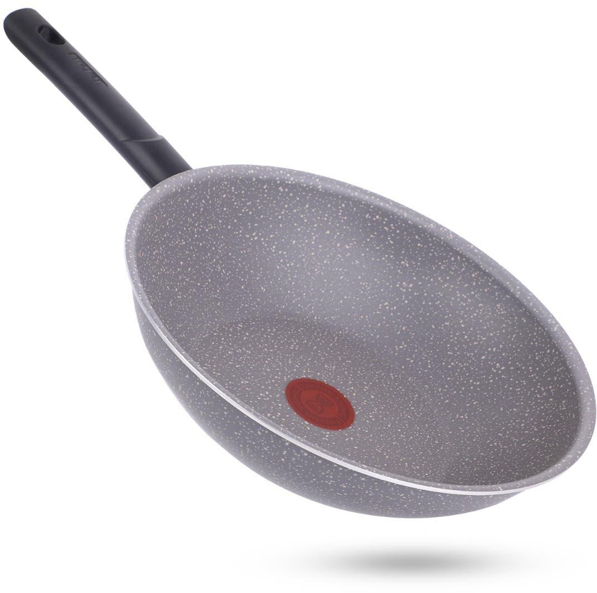 Get Tefal Cook Natural Granite Deep Frying Pan, 28 cm - Grey with best offers | Raneen.com