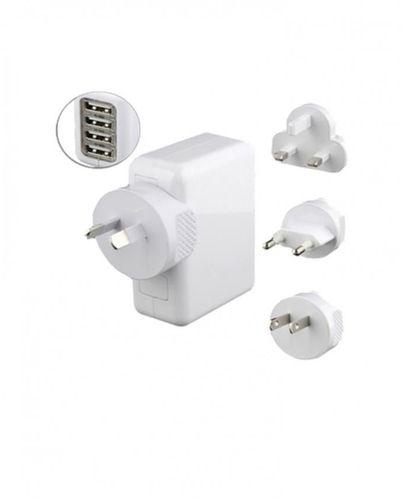 Generic 4-Port USB Wall Charger with Interchangeable Travel Plugs AU/UK/US/EU​