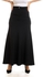 Esla Plain Black Banded Classic Length A-Line Skirt