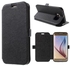 Cross Grain Stand Leather Case for Samsung Galaxy S6 Edge G925 - Black