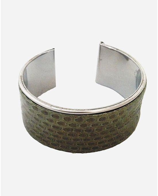 ZISKA Leather Bracelet - Metal Grey