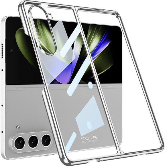 سامسونج جالاكسي زد فولد 5 ‫(Samsung Galaxy Z Fold 5) جراب جى كى كى من الزجاج المقوى - فضى