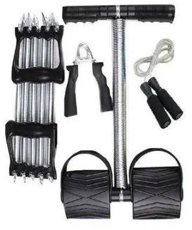 Tummy Trimmer plus FREE skipping rope and Hand grip black and chest expander