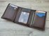 Dr.key Men's Ginuine Leather Trifold Wallet With ID Window 1060-pbrown