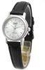 Casio Analog White Dial Black Leather Strap Womens Watch