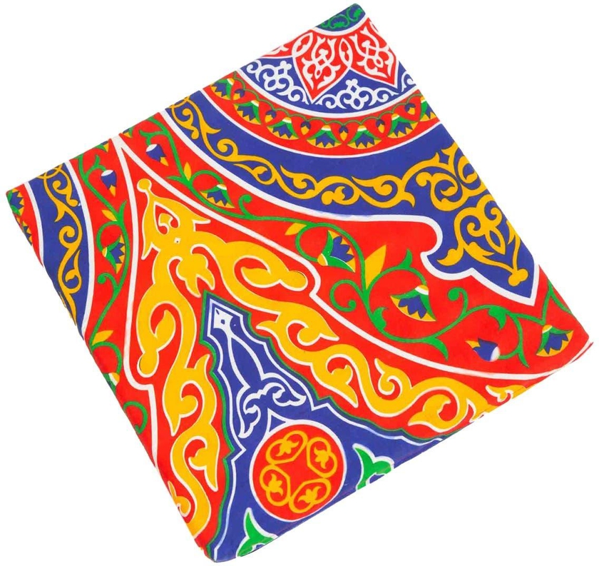 Get Linen Pillow, Ramadan Pattern, 52×50 cm - Multicolor with best offers | Raneen.com