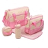 Generic Baby Diaper Bag 5pc. Set, Baby Bottle Holder, Stroller bag, Travel bag - Pink