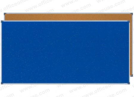 Double Sided Felt/Cork Pin Board, 120 x 240 cm, Blue/Cork