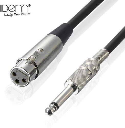 Denn Mic Microphone Wire Cord XLR Female to Jack 6.35mm Male plug Audio Lead