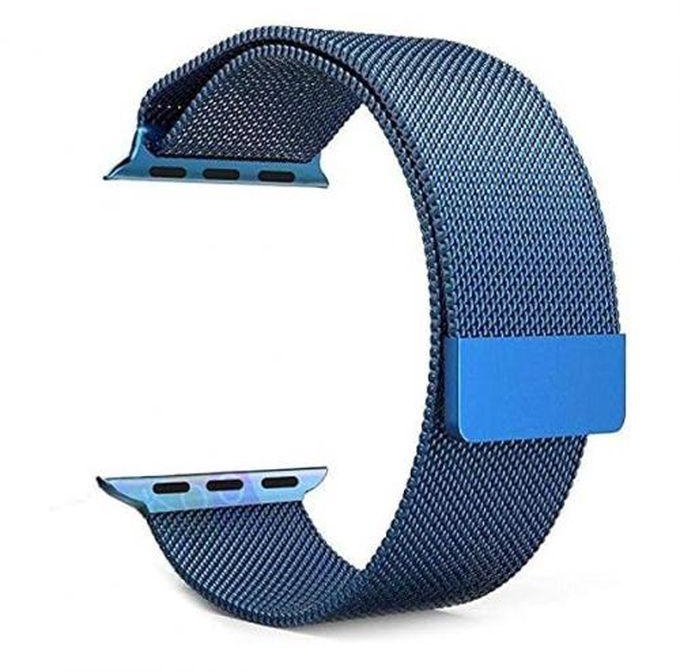 Magnetic Metal Stainless Steel Milanese Loop Watch Band For Apple Watch 42mm Blue