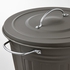 KNODD Bin with lid - grey 16 l