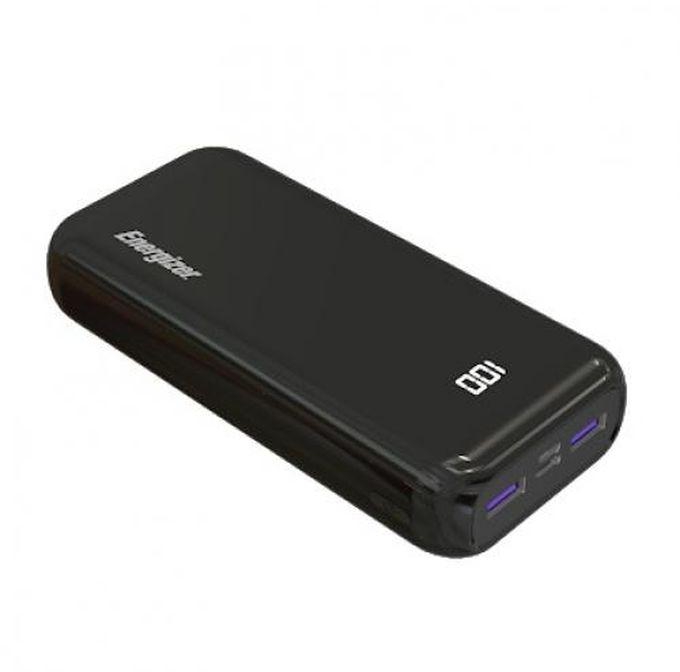 Energizer Power Bank 20,000Mah Fast Charging Dual USB-A 22.5W , 18W(9V\2A). UE20011PQ ,Black