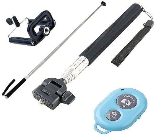 Selfie Monopod with Mobile Holder Clip Bluetooth Remote Shutter For Android Apple Smartphones