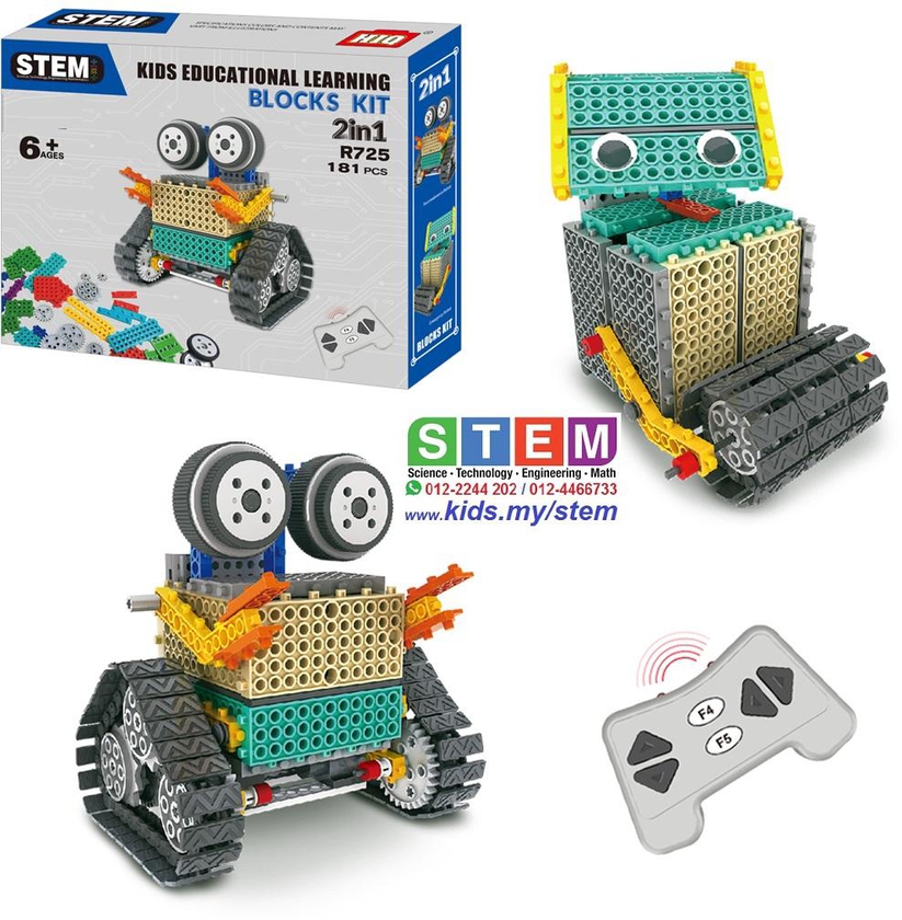Kids STEM 2in1 Educational Learning Block with Remote Control (181 pcs)