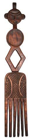 African Art West Africa Wooden Comb Carving