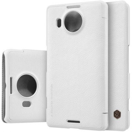 Nillkin Microsoft LUMIA 950 XL Qin Series Flip Leather Case Cover With Screen Protector - White