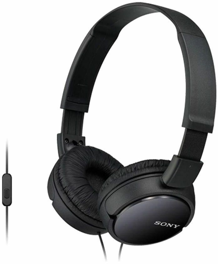 Sony MDR-ZX110AP On-Ear Wired Headphones With Mic Black