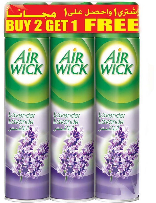 Air Wick - Air Freshener Aerosol Lavender 300ml 2+1 free- Babystore.ae