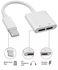 Adapter 2 in 1 for iPhone with charger port and headphone port with iPhone cable and earphone