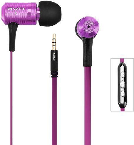 FSGS Purple In-Ear Awei TS - 130vi 1.2m Cable Length With Mic Voice Control For Samsung Earphone 20552