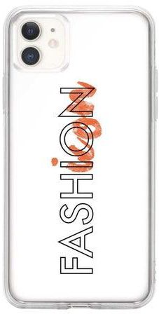 غطاء حماية واقٍ بطبعة "Fashion Icon" لهاتف أبل آيفون 11 أبيض/أسود/برتقالي