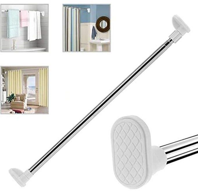 Shower Curtain Rail, Curtain Rod Short Extendable Stainless Steel Tension Rod With No Drilling, Modern Telescopic Shower Curtain Pole For Shower For Window Bathroom Wardrobe Doorway (140-250CM)