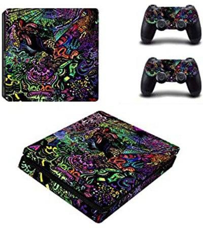 Skin Sticker For Sony PlayStation 4 (Slim) And Remote Controllers