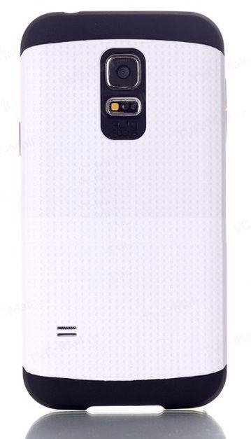 Dots Pattern PC & TPU Combo Back Case For Samsung Galaxy S5 - White