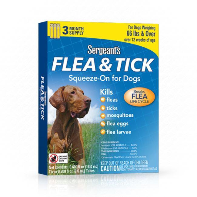 Sergeants Flea & Tick For dogs 66 LBS & Over - 1 Dose