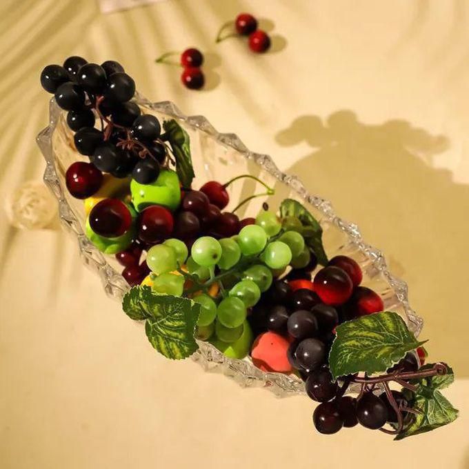 Oval Crystal Glass Fruit Plate With Base