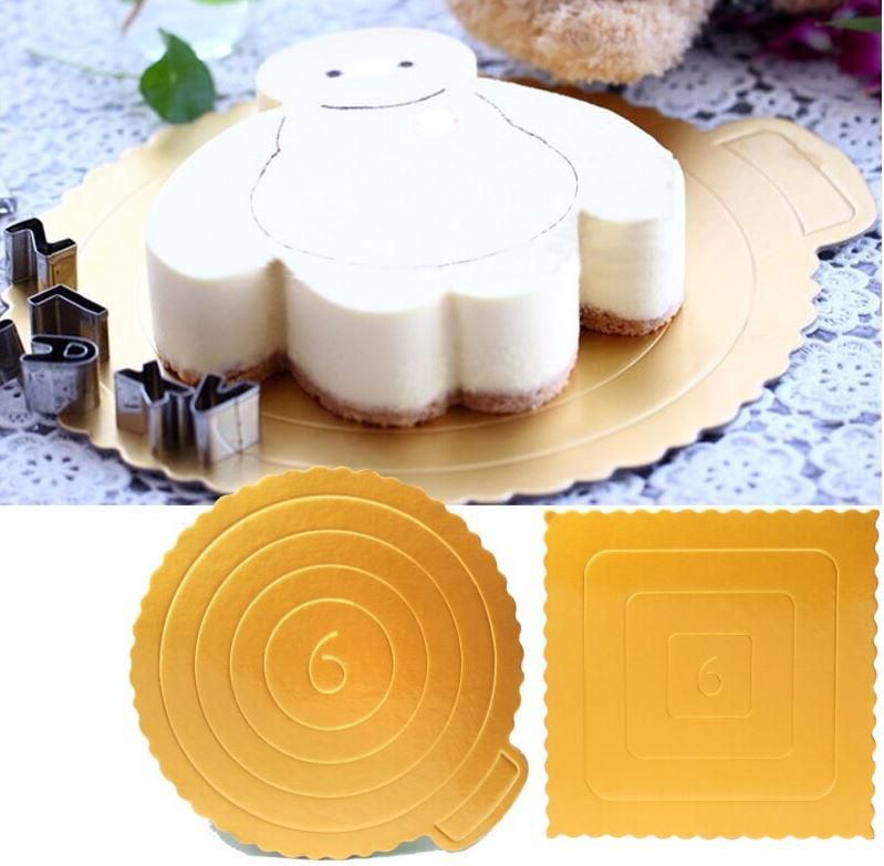 Mousse Cake Boards Paper Cupcake Dessert Displays Tray Gold Base