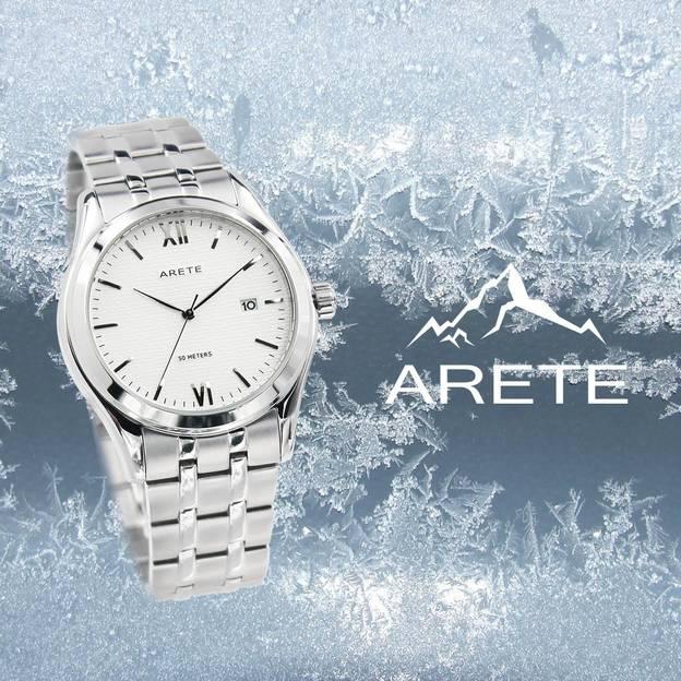 ARETE Gents Stainless Steel Quartz Watch - A103G-111S C (Silver)