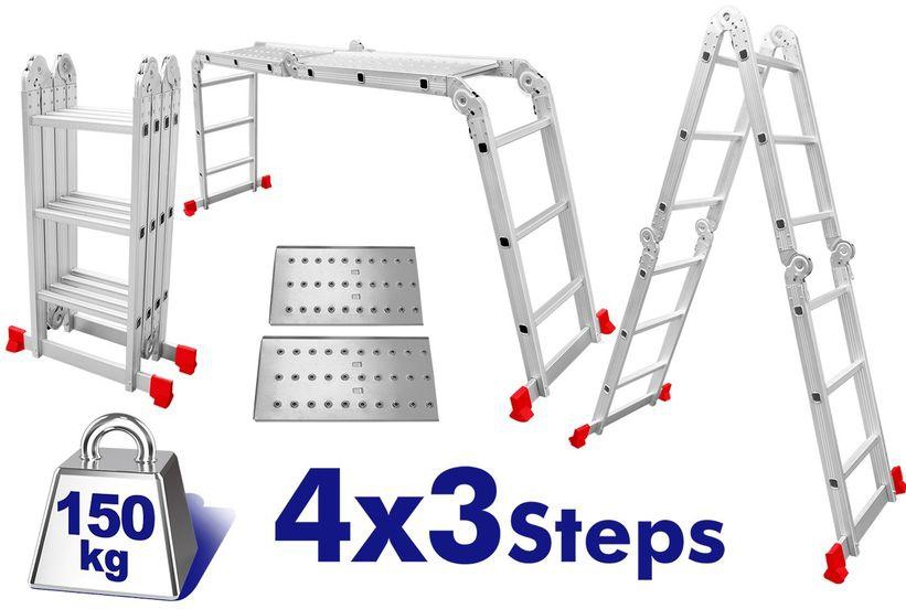 Emtop Multi-purpose Aluminum Ladder 3*4steps ELAD4431