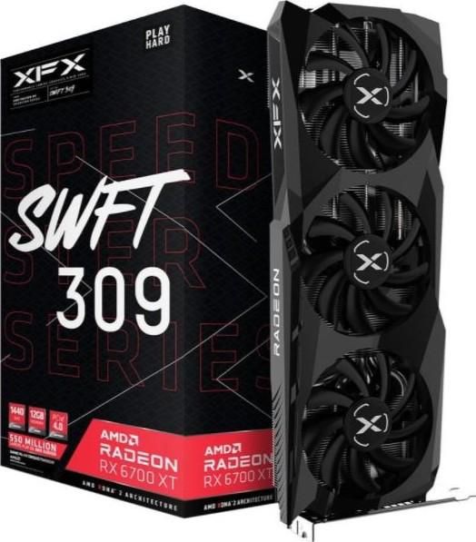 XFX Speedster SWFT309 AMD Radeon RX 6700 XT CORE Gaming Graphics Card with 12GB GDDR6 HDMI 3xDP, AMD RDNA 2, Graphics Card | RX-67XTYJFDV