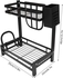 Atraux 2 Tier Spice Rack for Organizing Kitchen Countertop (Black)