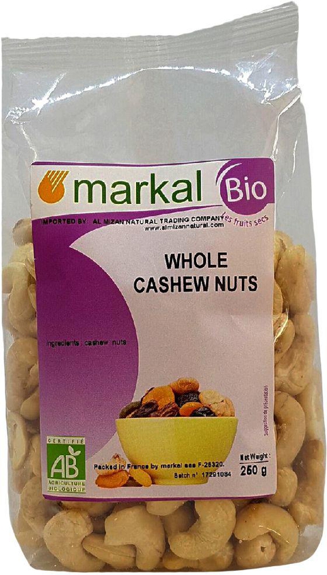 Markal 250gm Organic Whole Cashew Nuts