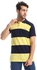 Ted Marchel Color Blocks Classic Neck Polo Shirt - Navy Blue & Yellow