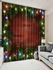 2PCS Christmas Decor Wooden Pattern Window Curtains - W33.5 X L79 Inch X 2pcs