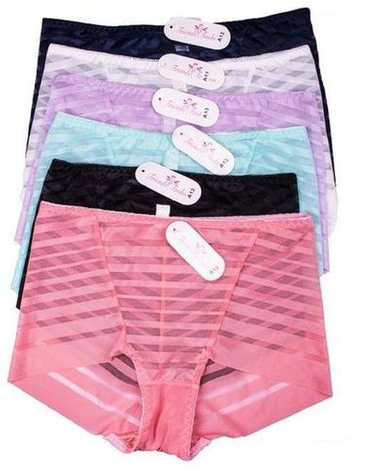 Fashion 6-Pack Women's Satin Silk Lace Underwear Panties - Assorted