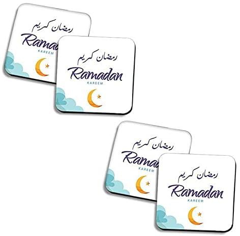Set of 4 Ramadan wooden coaster printed , 2724622371420