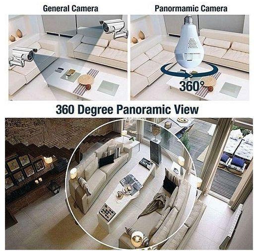 360% 1080P 2MP,Night Vision ,wifi Led Bulb Camera