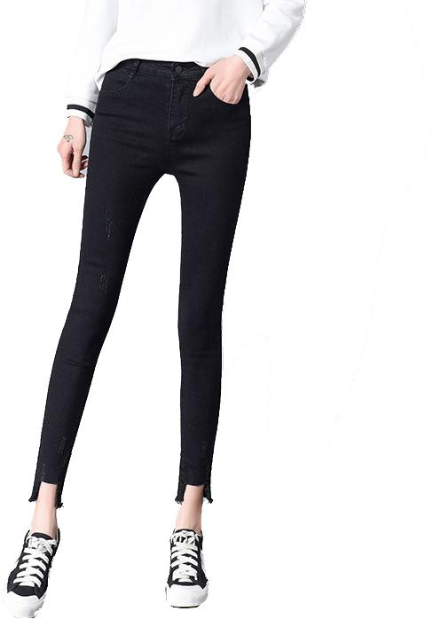 Fashion Hong Kong Students Jeans Tight Women Pants 0837 - 3 Sizes (Black)