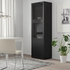 Storage combination w glass doors, black-brown/Lappviken black-brown clear glass