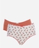 Cottonil Bundle Of 2 Printed Underwear - Red & White