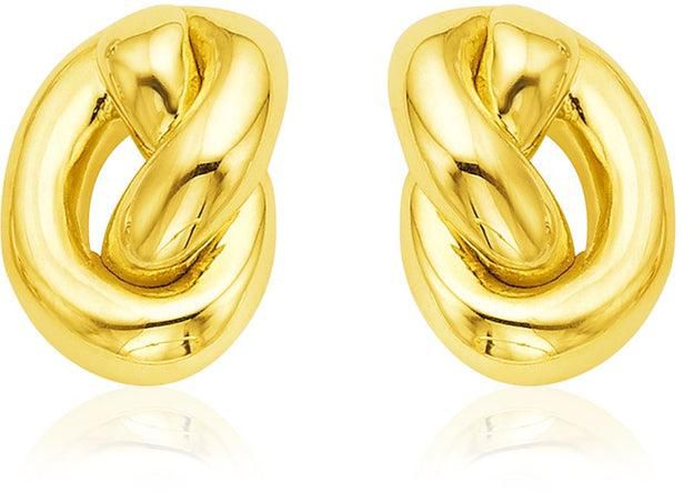 14k Yellow Gold Polished Knot Earrings-rx32273