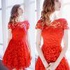 Stylish Lace Short Dress for Women Size M