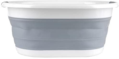 Beldray LA028495GRY Collapsible Bucket, Foldable Tub For Compact Storage, Indoor/Outdoor Use, Car Cleaning, Space Saving For Camping/Caravans/Motorhomes, Easy Clean Plastic With Handle, 10 L, Grey