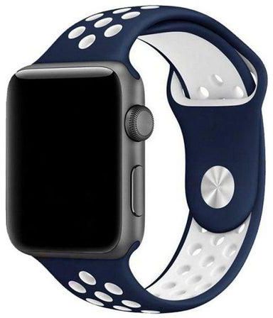 Soft Silicone Replacement Strap Sport Band Strap For Apple Watch 42Mm And White/Blue