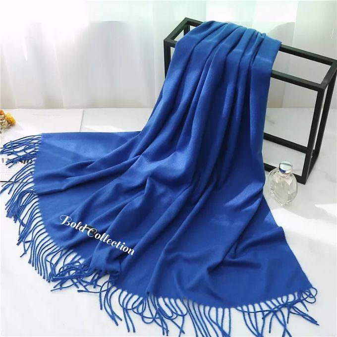 Fashion Elegant Blue BIGSIZE Warm Multi-Purpose Kikois Cotton Cashmere Scarf