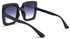 Peekaboo Rhinestone Sun Glasses For Women Luxury Brand Square Frame Oversized Sunglasses-Black